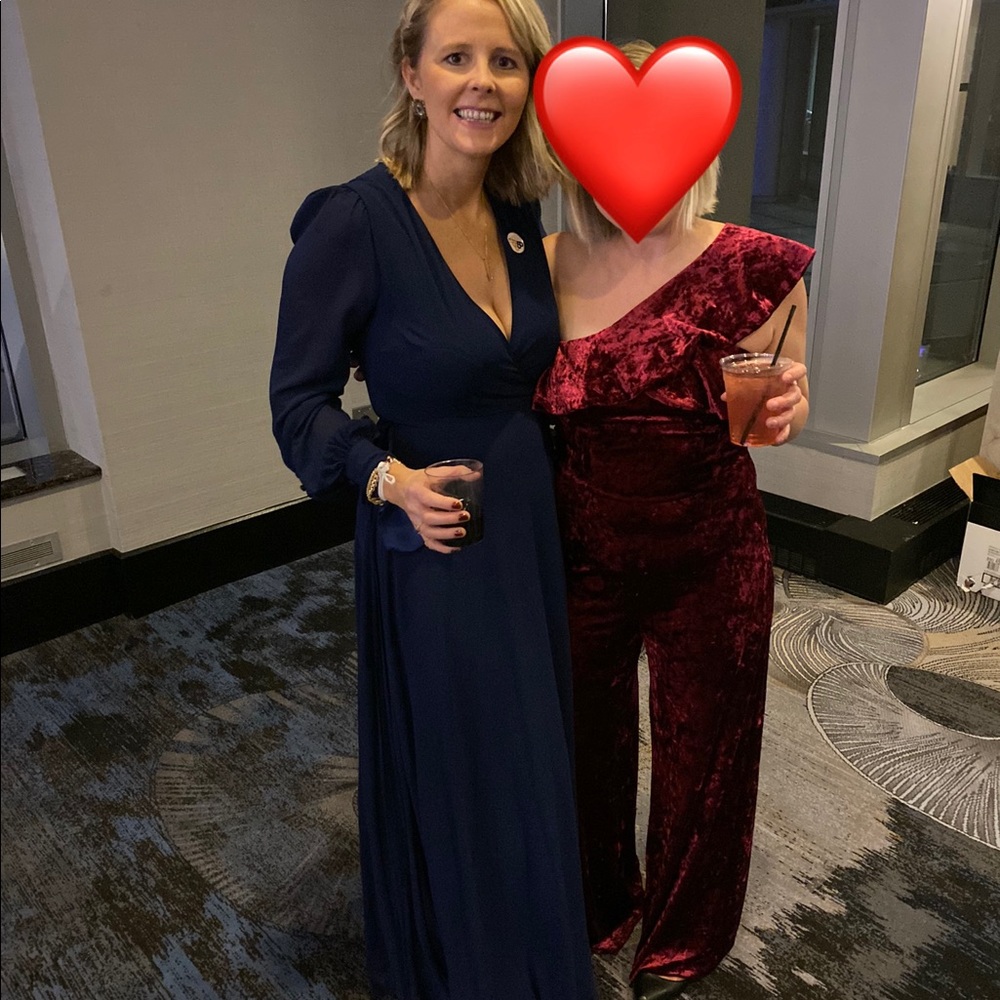 Lulus My Whole Heart Dark Navy Blue Long Sleeve Wrap Dress